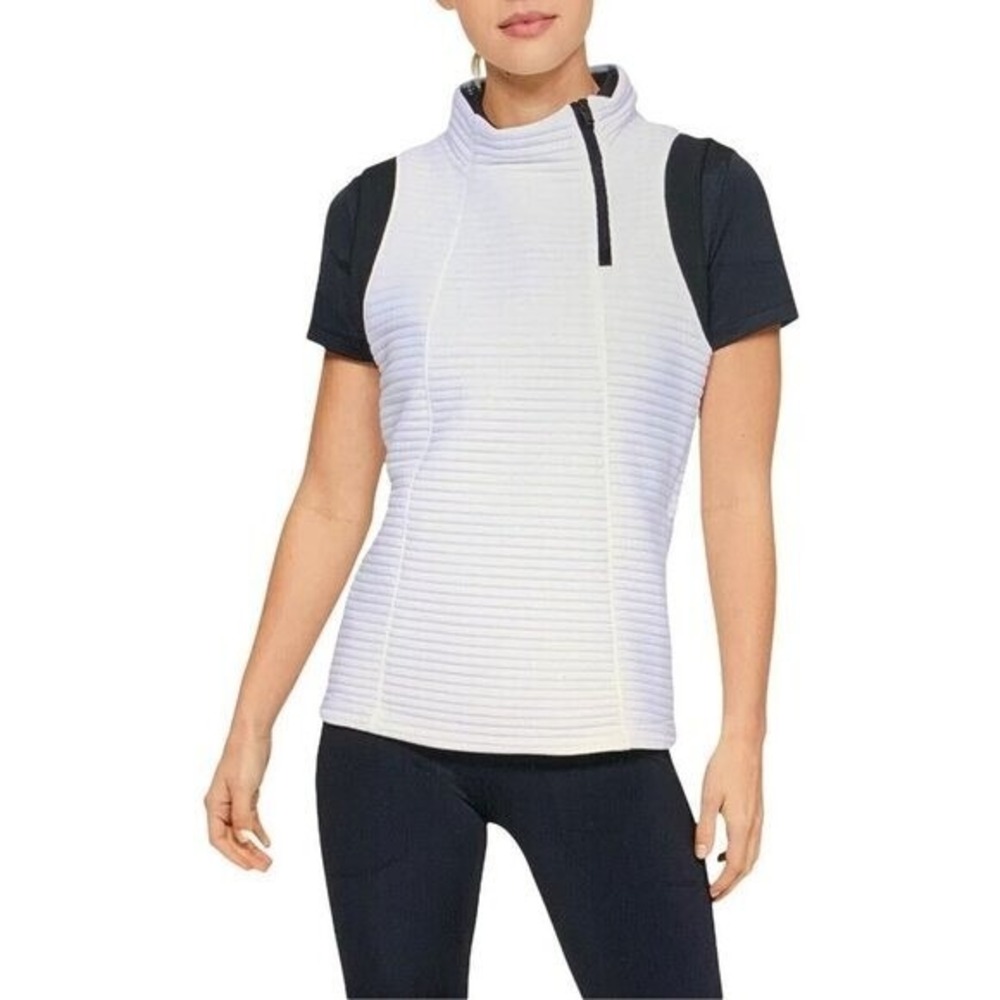 Under Armour Vest XS White Black Trim Daytona UA Storm Cold Gear Cinch Waist NWT